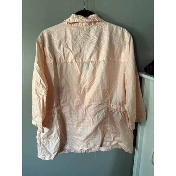 Weekends by Chico's size 3 (XL) Zip-Up Jacket 3/4 Sleeve Lightweight Peach - Picture 3 of 3